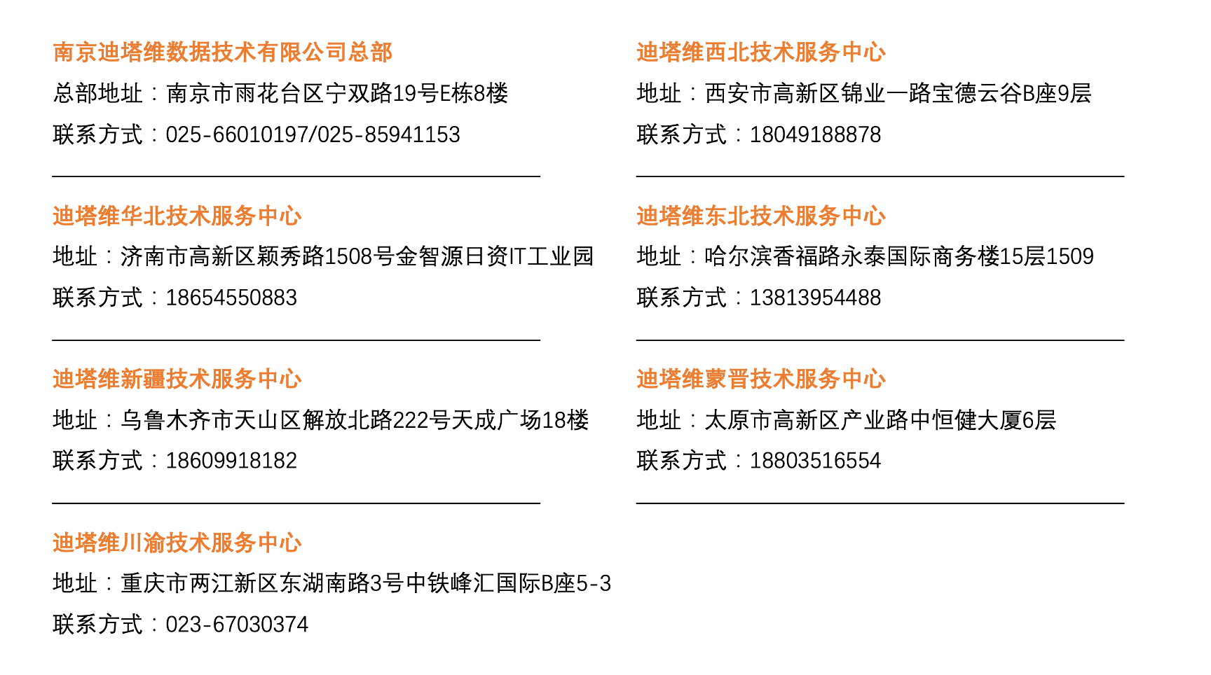 联系我们 南京迪塔维数据技术有限公司